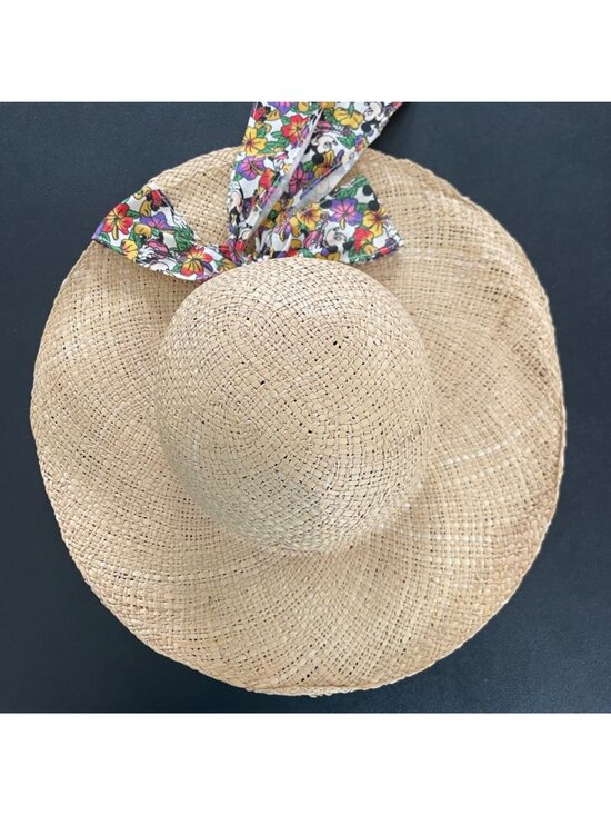 Disney Womens Vintage 90s Tropical Sun Hat Size OS Straw Mickey Floral Resort main image 10